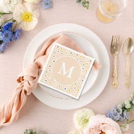 Serviette En Papier Monogramme coloré Souriant Faisée personnalisée