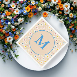 Serviette En Papier Monogramme coloré Souriant Faisée personnalisée