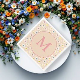 Serviette En Papier Monogramme coloré Souriant Faisée personnalisée