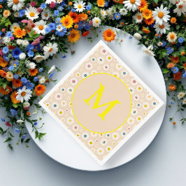 Serviette En Papier Monogramme coloré Souriant Faisée personnalisée
