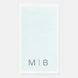 Serviette En Papier Monogramme contemporain Ice Blue Grey Texte