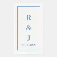 Monogramme Custom Couple Nom Cornflower Blue
