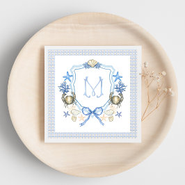 Serviette En Papier Monogramme de calligraphie de crabe grandmillénair