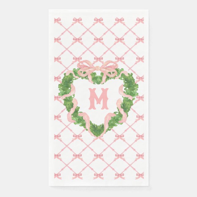 Serviette En Papier Monogramme de couronne cardiaque du grand-millénai (Devant)