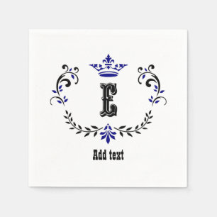 Serviette En Papier Monogramme de couronne 'E'