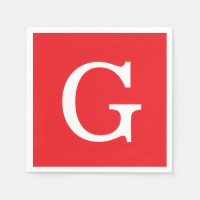 Monogramme de lettre initiale rouge blanc simple