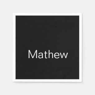 Serviette En Papier monogramme de lettre initiale simple ajoutez votre