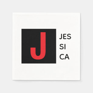 Serviette En Papier Monogramme de nom professionnel élégant moderne
