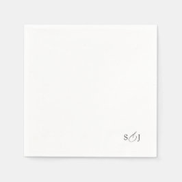 Serviette En Papier Monogramme de script élégant minimal