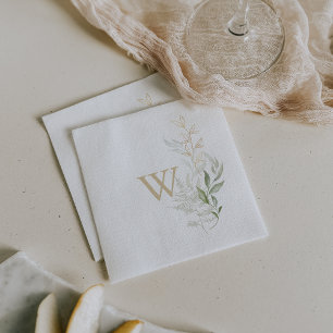Serviette En Papier Monogramme doré Mariage Napkin