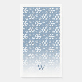Serviette En Papier Monogramme du flocon bleu