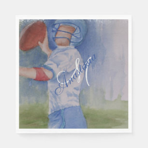 SERVIETTE EN PAPIER MONOGRAMME DU FUN FOOTBALL PARTY