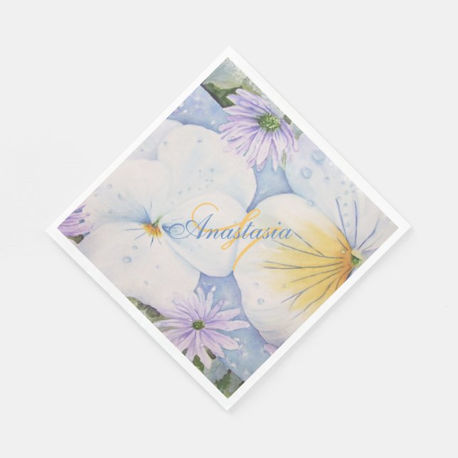 SERVIETTE EN PAPIER MONOGRAMME DU PARTI PANSY PATIO (Coin)