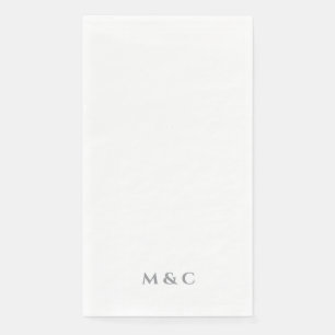 Serviette En Papier Monogramme Élégante Fête du 25e anniversaire moder