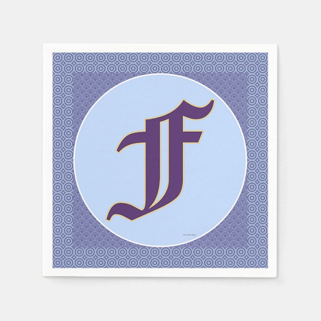 SERVIETTE EN PAPIER MONOGRAMME F (Devant)
