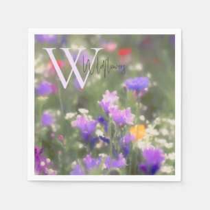 Serviette En Papier Monogramme fleur sauvage
