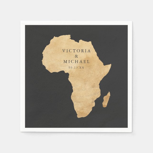 Serviette En Papier Monogramme Floral Bohème Safari Africain (Devant)