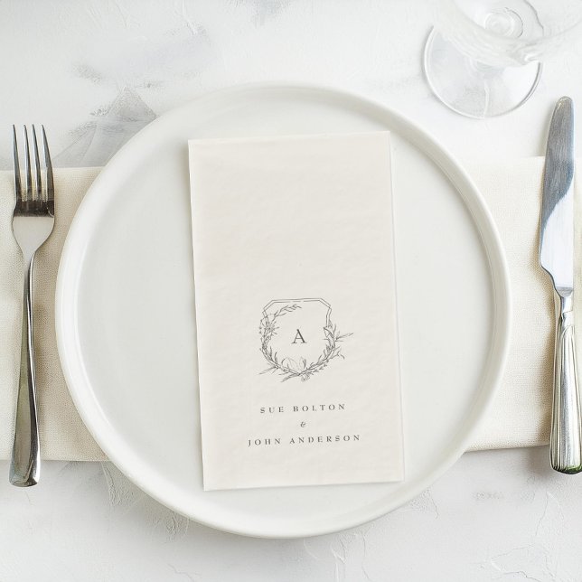 Serviette En Papier monogramme floral vintage classique (Créateur téléchargé)