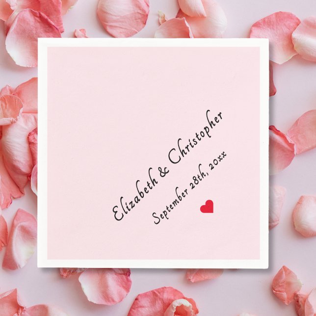 Serviette En Papier Monogramme Girly rose Couleur de mariage Cocktail (Monogram Girly Pink Color Wedding Party Cocktail Napkins)