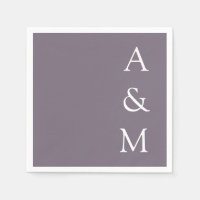 Monogramme gras minimaliste Boho Dusty violet Mari