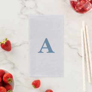 Serviette En Papier Monogramme Initial Dusty Blue Élégant Nom personna