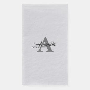 Serviette En Papier Monogramme Initial Simple Élégant Nom Personnalisé