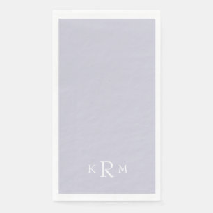 Serviette En Papier Monogramme lavande Texte blanc