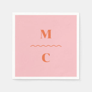 Serviette En Papier Monogramme Mariage de la crosse rétro