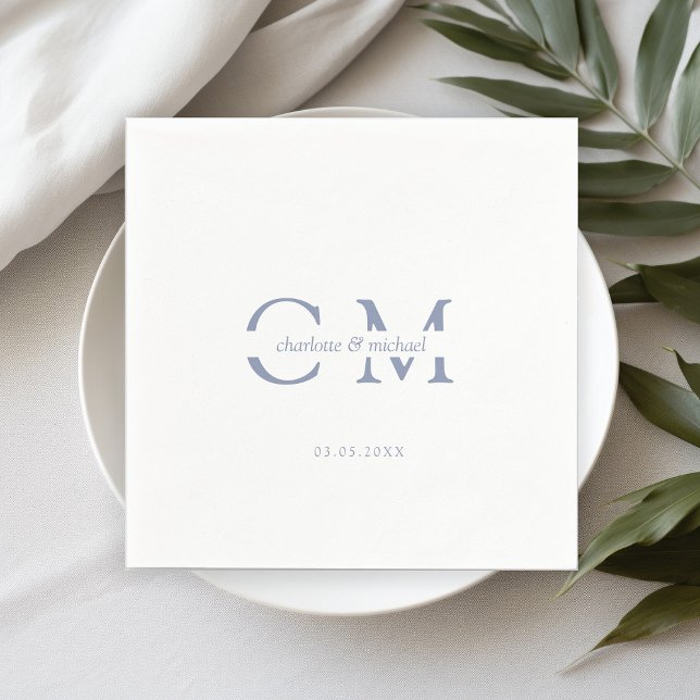 Serviette En Papier Monogramme minimal moderne (Créateur téléchargé)