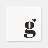 Monogramme minimal Rétro initial Blanc simple