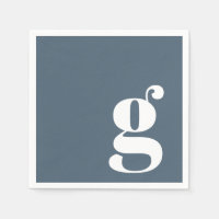 Monogramme Minimaliste Initiale en Bleu Foncé Pous
