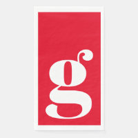 Monogramme Minimaliste Initiale Gras Rouge
