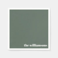 Monogramme minimaliste Nom Rétro Sage Vert