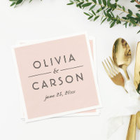 Monogramme moderne Blush et Mariage noir