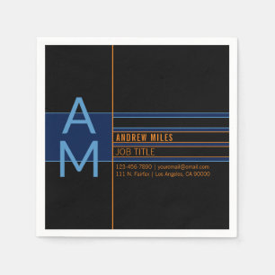 Serviette En Papier Monogramme moderne et formes et couleurs modifiabl