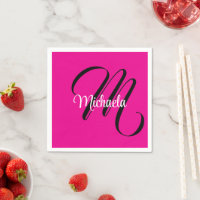 Monogramme moderne minimaliste nom initial rose ch
