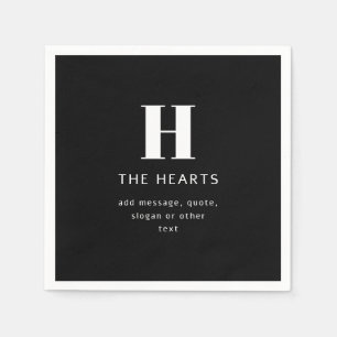 Serviette En Papier Monogramme moderne modifiable Nom et message   Noi