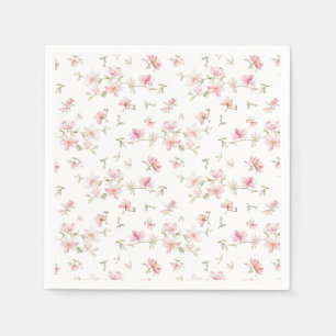 Serviette En Papier Monogramme Motif d'aquarelle rose doux