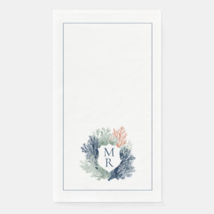 Serviette En Papier Monogramme nautique Océan Plage Yacht Marin