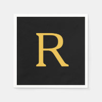 Monogramme Nom personnalisé initial Or Or Noir