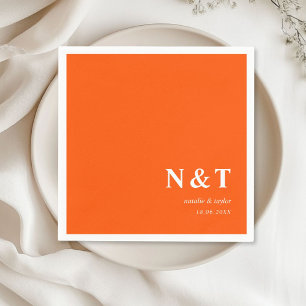 Serviette En Papier Monogramme orange