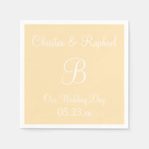Serviette En Papier Monogramme Peach Classy Color Coordonné serviettes