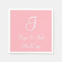 Monogramme Pink Classé Monochromatique serviettes