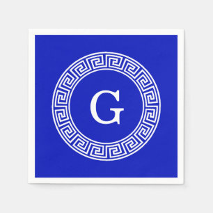 Serviette En Papier Monogramme principal grec d'initiale de cadre de