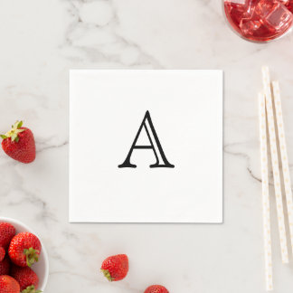 Serviette En Papier Monogramme professionnel élégant classique
