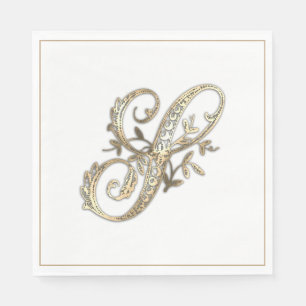 Serviette En Papier Monogramme S Orné Vintage
