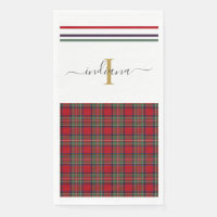 Monogramme Script Plaid Clan Stewart Rustic Tartan