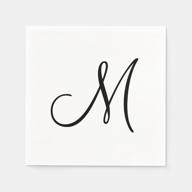 Serviette En Papier Monogramme simple moderne initial (Devant)