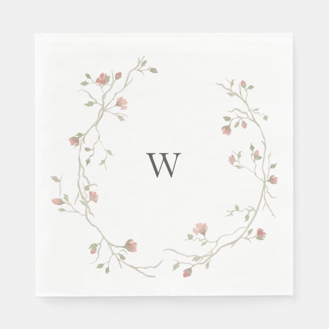 Serviette En Papier Monogramme sur mesure Mariage de Bohême Napkin (Devant)