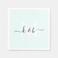 Monogramme Swash Script Ice Blue Cocktail